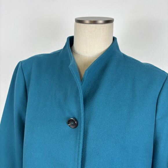 J Jill Chelsea Coat Long Peacoat Ocean Teal Blue Fits Like Large see Description - Picture 8 of 13